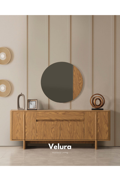 Velura Home & Living Eylül Konsol - Naturel (Ayna Dahil)