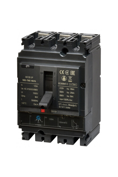 Eti circuit breaker in car nbs-tms 160/3l 125A 3P 004673008