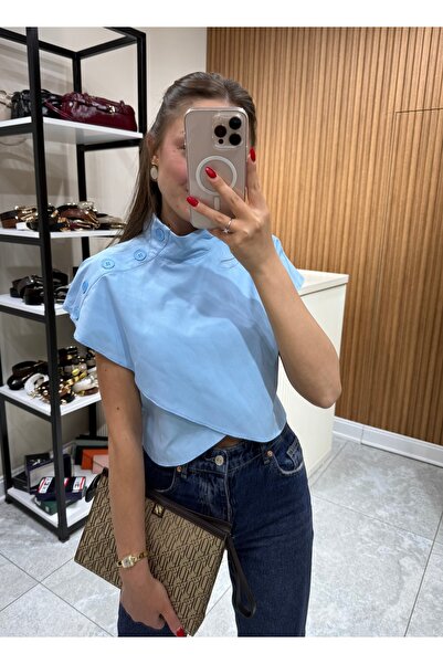 ÖzenButik Dik Yaka Gömlek Bluz