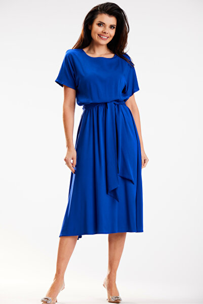 Awama Dress A576, Awama, Viscose/ Elastane, Blue, M INTL