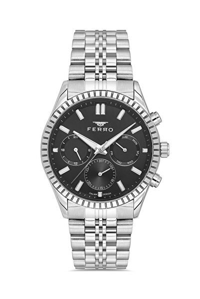 FERRO Silver steel band men's wristwatch fm11756a-a2 functions active waterpr...