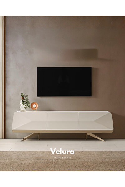 Velura Home & Living Vakko Tv Ünitesi - Gold (Sadece Alt Blok)