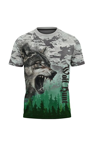 OEM Men's T-shirt Wolf, short sleeve multicolor F109