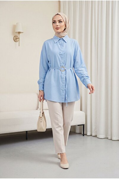 Modamorfo Modal Tunic with Floral Detail on the Front and Buckle Belt - Baby ...