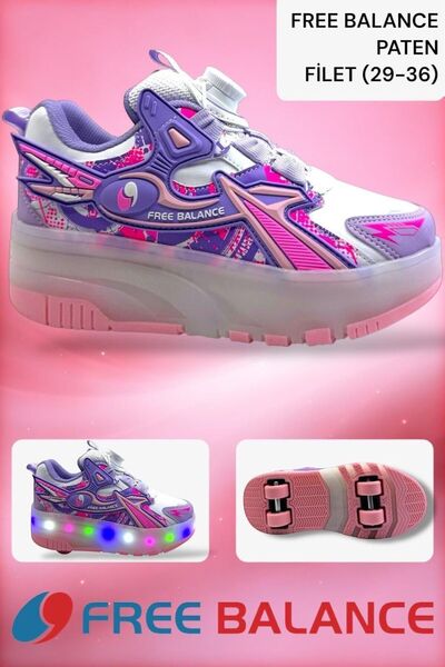 Zerhan Free Balance 250 Kız Çocuk Işıklı Patenli Tekerlekli Sneaker Spor