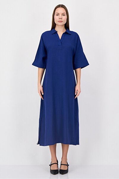 Rufaya Women Plain Shift Dress, Blue