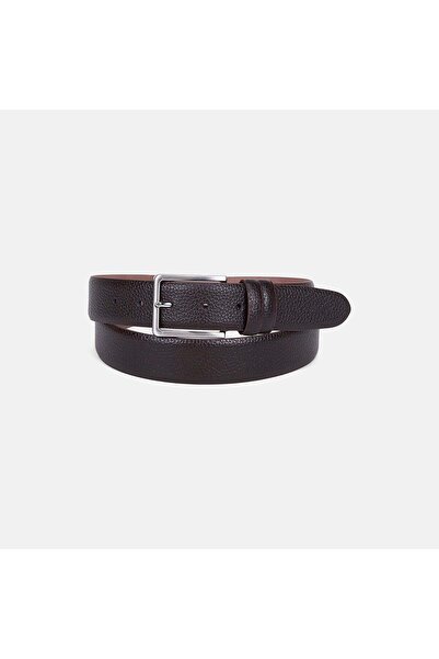 Desa Men's Brown Textured Leather Classic Belt