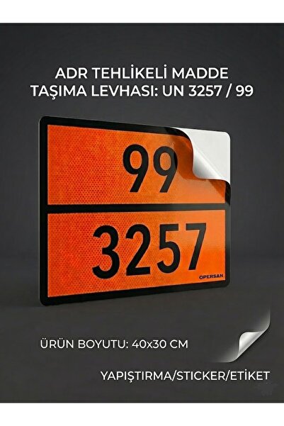 opersan Adr Plate 99 3257 Hot Liquid Transport Sign - Reflective Label/Paste/...