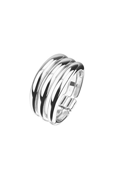 Lisa&Co. Complex Silver Ring 58-59 mm / Rhodium plated silver / No stones