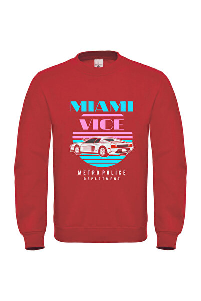 GILDAN Παιδικό Φούτερ Miami Vice - ΚΟΚΚΙΝΟ, 14 ετών