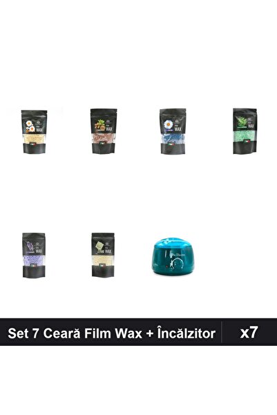 global fashion Set 7 Ceară Epilare Film Wax 100g + Încălzitor ProWax - 6 Nuanțe