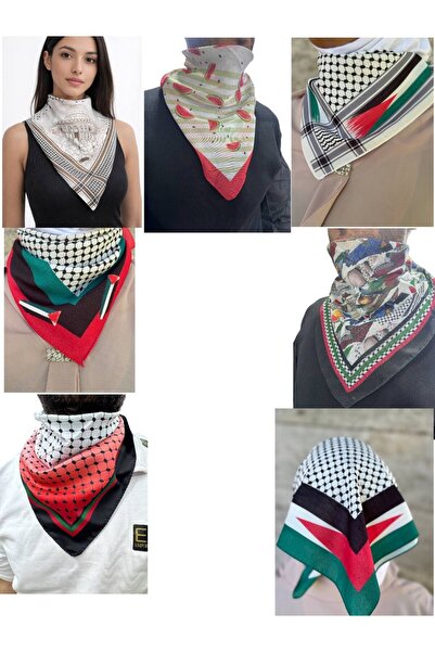 ALDAIYR Eșarfă cu tematică palestiniană 50x50, unisex, potrivită pentru utili...