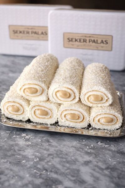 ŞEKER PALAS AFYON Şeker Palas Fındık Kremalı Sarma Afyon Lokumu 500GR - Bol F...