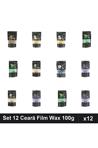 global fashion Set 12 Ceară Epilare Film Wax 100g - 6 Nuanțe: Lavandă, Tea Tr...
