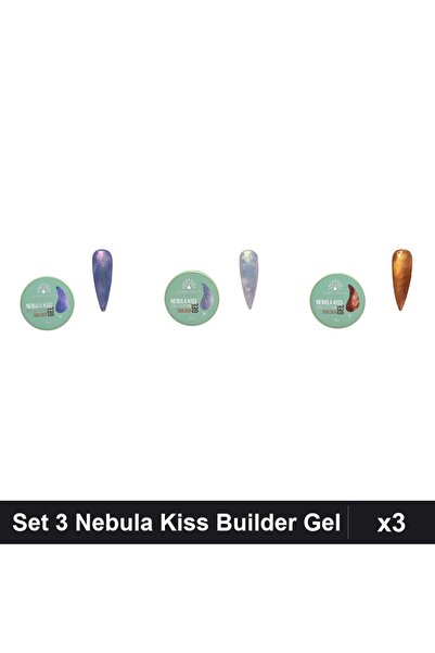 global fashion Set 3 Nebula Kiss Builder Gel 15g - Nr.10, Nr.12, Nr.13