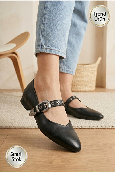 Registan Shoes SOLEVOGUE KADIN MARY JANE BANTLI BABET VE TOKALI LOAFER AYAKKA...