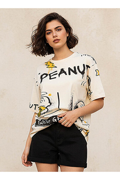 SP Characters تي شيرت قطني من Peanuts Boxy