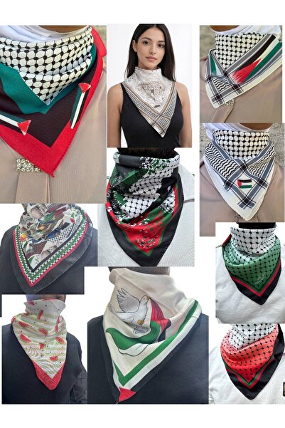 ALDAIYR Eșarfă cu tematică palestiniană 50x50, unisex, potrivită pentru utili...