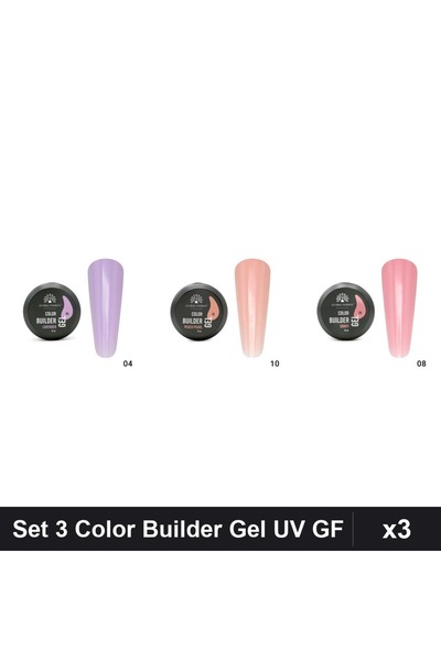 global fashion Set 3 Color Builder Gel UV 15g - Nr.04 Nr.10 Nr.08
