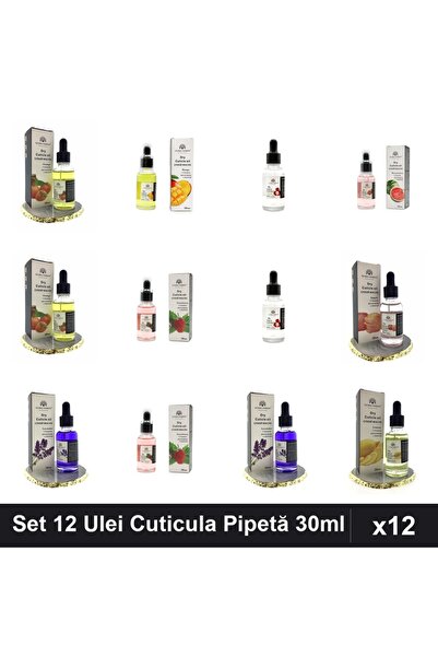 global fashion Set 12 Ulei Cuticula Pipetă 30ml - Aromaterapie Mango Mandarin...