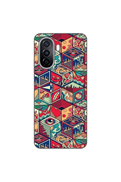 OEM Husa compatibila cu Huawei Nova Y70 Silicon Gel Tpu Model Pop Art Geometric
