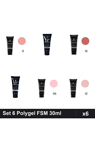FSM Set 6 Polygel 30ml - Nr.11, Nr.22, Nr.16, Nr.23, Nr.06, Nr.12