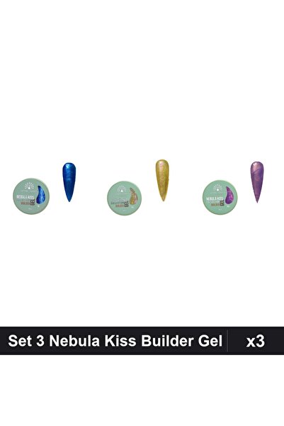 global fashion Set 3 Nebula Kiss Builder Gel 15g - Nr.16, Nr.06, Nr.08