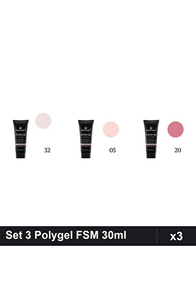 FSM Set 3 Polygel 30ml - Nr.32, Nr.05, Nr.20 - Constructie Unghii