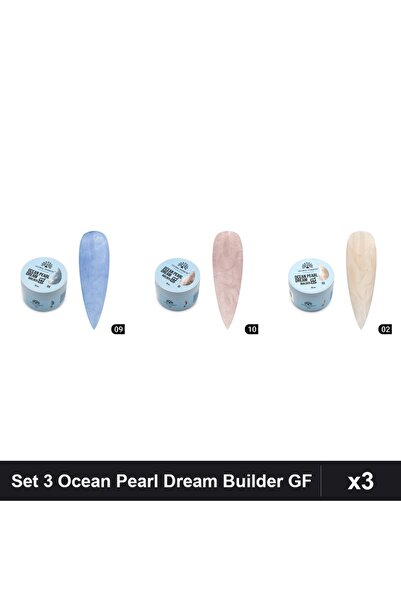 global fashion Set 3 Ocean Pearl Dream Builder 15g - Nr.09 Nr.10 Nr.02