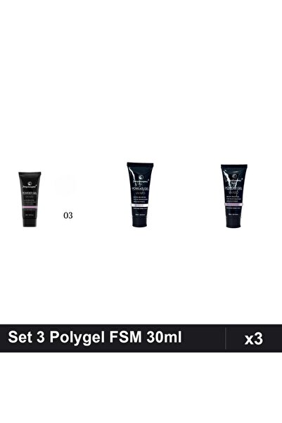 FSM Set 3 Polygel 30ml - Nr.03, Nr.17, Nr.22 - Constructie Unghii