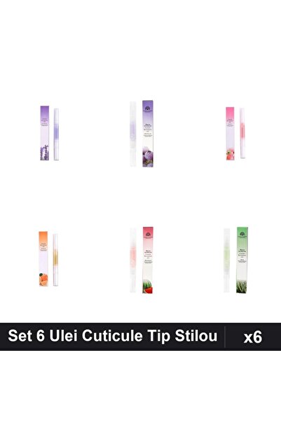 NAİLS Set 6 Ulei Cuticule Tip Stilou - Lavanda, Afine, Peach, Orange, Pepene ...