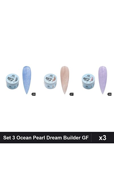 global fashion Set 3 Ocean Pearl Dream Builder 15g - Nr.07, Nr.08, Nr.09