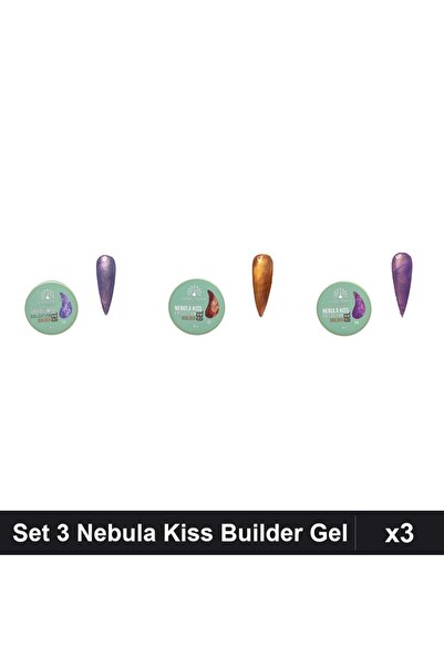 global fashion Set 3 Nebula Kiss Builder Gel 15g - Nr.08, Nr.09, Nr.12