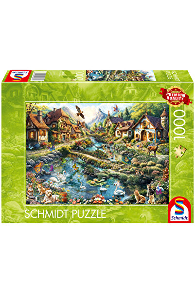 Schmidt Spiele Puzzle PQ 1000 Satul la marginea pădurii