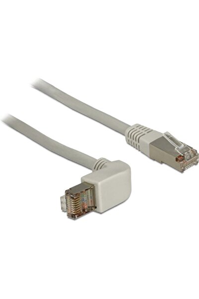DELOCK Cablu patch cotit RJ45 S/STP Cat6A 0.50m gri