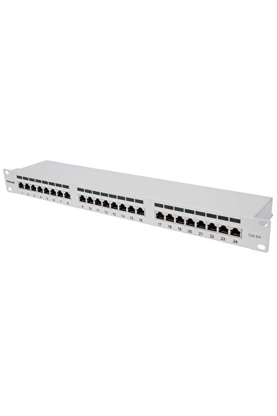 Intellinet 24-Port Cat6a Patchpanel FTP 1HE grau
