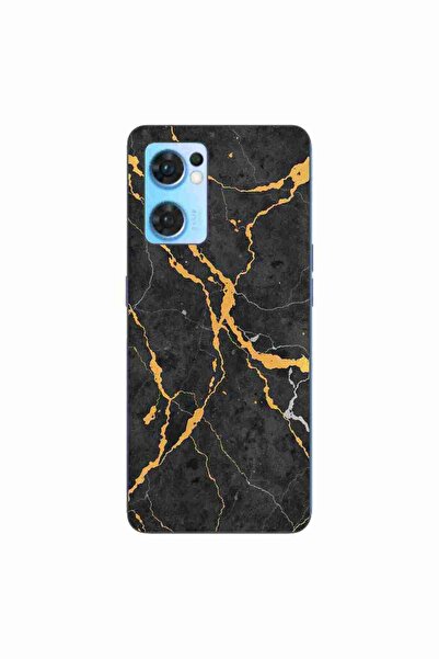 OEM Husa compatibila cu Oppo Reno7 5G Silicon Gel Tpu Model Noir Gold Marble