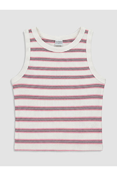 LC Waikiki Rmz Gi̇yi̇m Farkiyla Zero Roba Collar Striped Girls' Undershirt