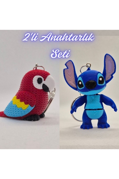 3DAtölyeMaker Fire Engine Red Knitted Pattern Parrot and Blue Flexible Stitch...