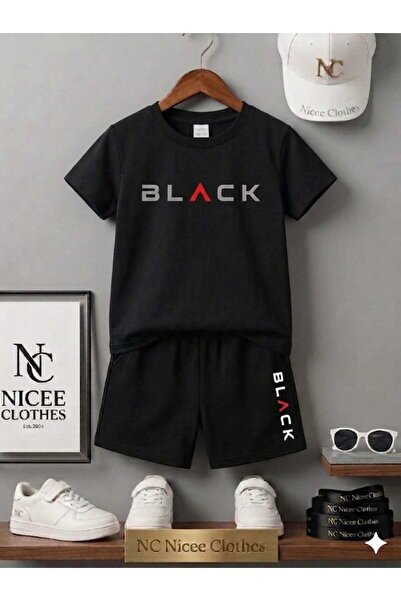 NC Nicee Clothes ΚΑΛΟΚΑΙΡΙΝΟ ΠΑΙΔΙΚΟ ΣΕΤ ΜΠΛΟΥΖΑΚΙ-ΣΟΡΤΣ ΟΥΝΙΣΕΞ (ΜΑΥΡΟ ΜΕ ΣΤ...