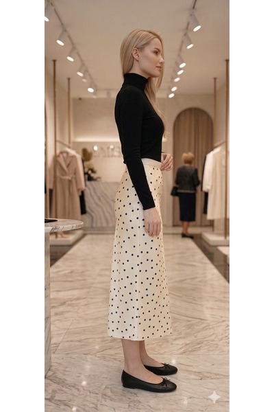 mzr Polka dot satin skirt