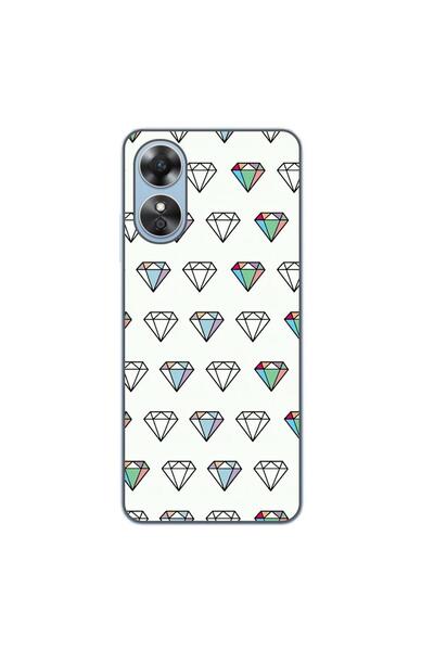 OEM Husa compatibila cu Oppo A17 Silicon Gel Tpu Model Diamonds Pattern Trans...