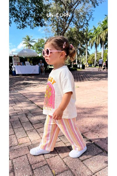 Sweet Luna Printed T-Shirt and Muslin Pants Set