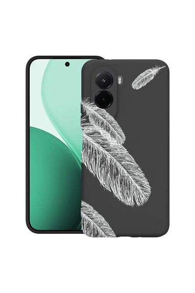 bestcase ¬Æ Husa TPU Ultra Slim Compatibil cu Poco M7, cu Design Feathers Min...