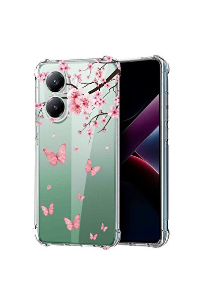 bestcase ¬Æ Husa Anti Shock Compatibila cu Poco X7 Pro 5G, Pink Cherry Blosso...