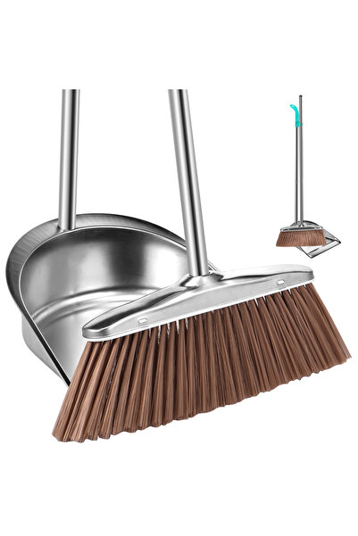 Choice1 Round dustpan broom Broom Dustpan Set Stainless Steel Magic Brushs Co...