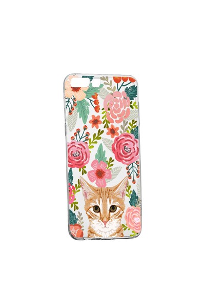 bestcase Husa Cat and Flowers, pentru Huawei Y6 2018, rezistenta la uzura, an...