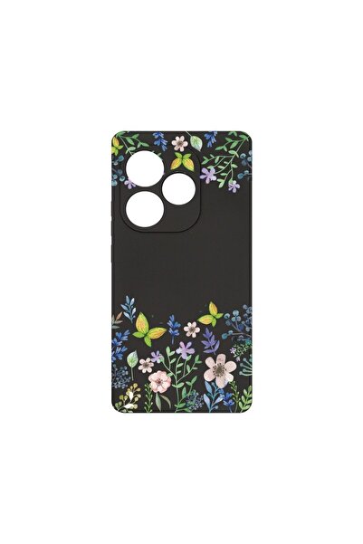 bestcase Husă Premium din Silicon, Compatibilă cu Realme GT 6, Fluturi și Flo...