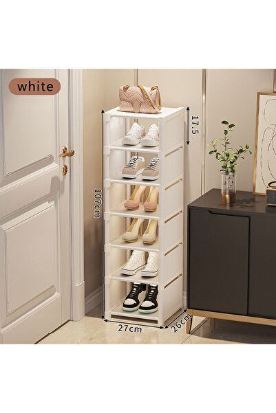 Choice11 White 7 layers Shoe rack Small shoe cabinet widened against the wall...