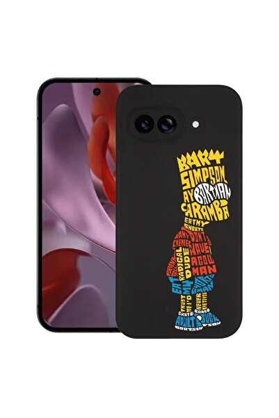 bestcase Калъф за Google Pixel 9a, Калиграфия Барт Симпсън, Тънък силиконов 0...